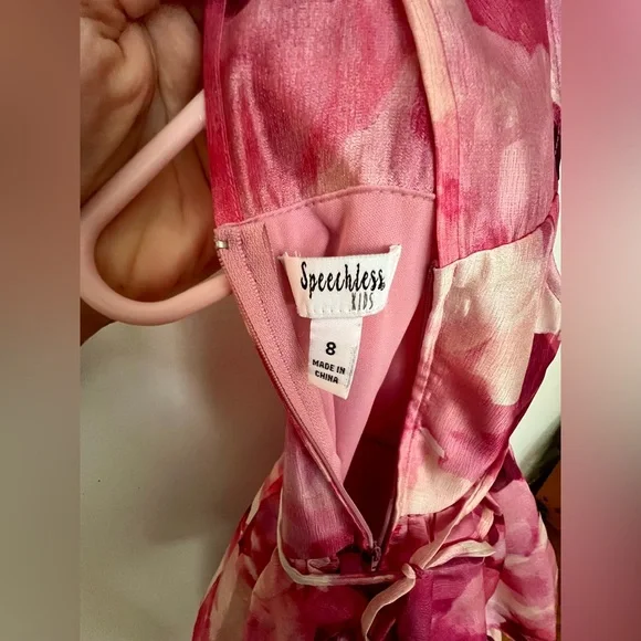 Speechless Girl Pink and White Floral tiered maxi Dress - Picture 5 of 5